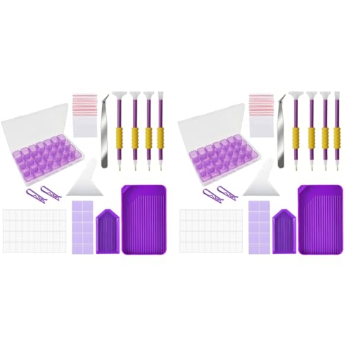 HASTHIP® 46PCS 5D DIY Diamond Painting Tools and Accessories Kits with Trays Pens Tweezer Clips 28-grids Organizer Art Tool Kit Without Diamonds HASTHIP® 46PCS 5D DIY Diamond Painting Tools and Accessories Kits with Trays Pens Tweezer Clips 28-grids Organizer Art Tool Kit Without Diamonds